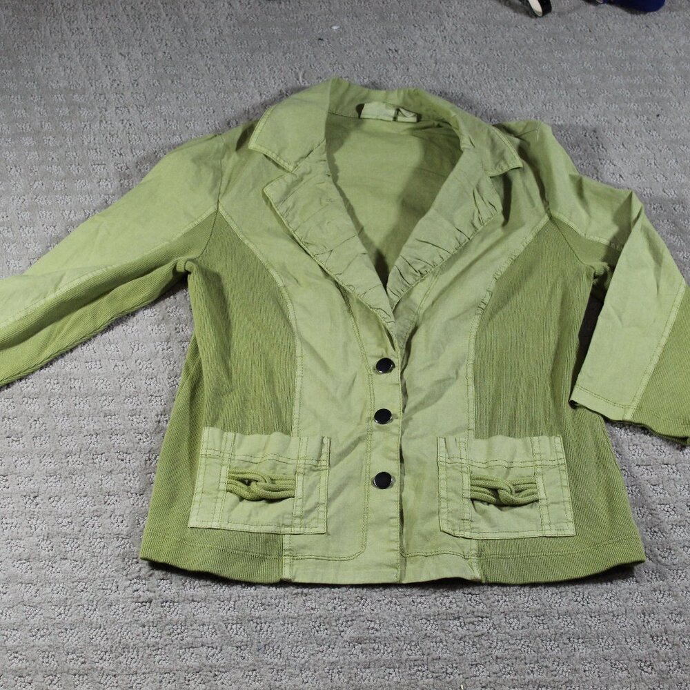 ZENERGY by Chico's Women's Sz XS / Chico's 0 Apple Green Cotton Jacket